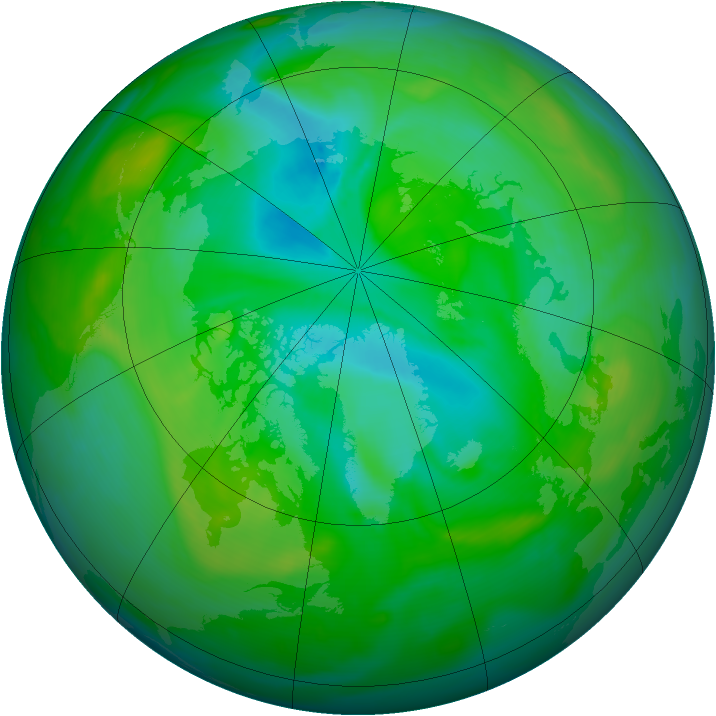 Arctic ozone map for 22 July 2005
